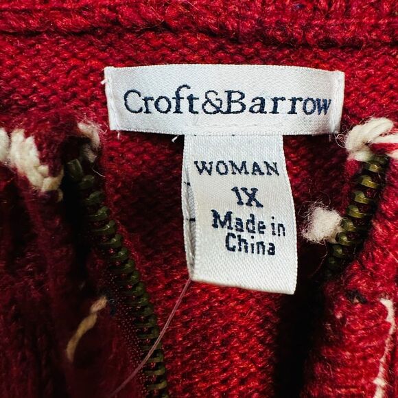 Croft & Barrow NWT Sweater Women's Size 1X‎ Bird/Birdhouse Theme Red - Picture 9 of 13